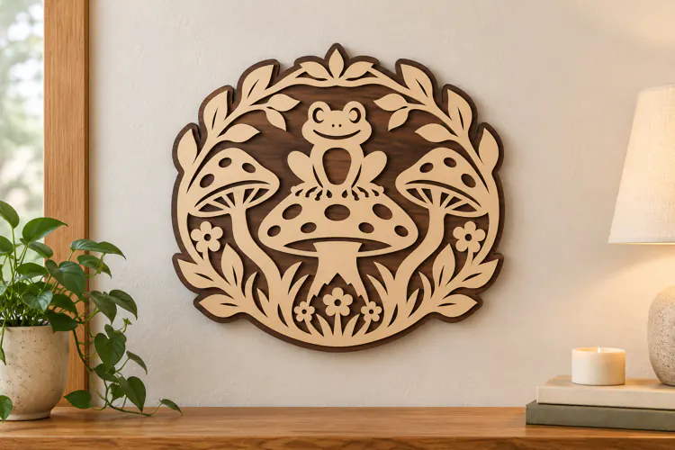 Mushroom Wreath Laser Cut SVG File mushroom wreath svg, mush