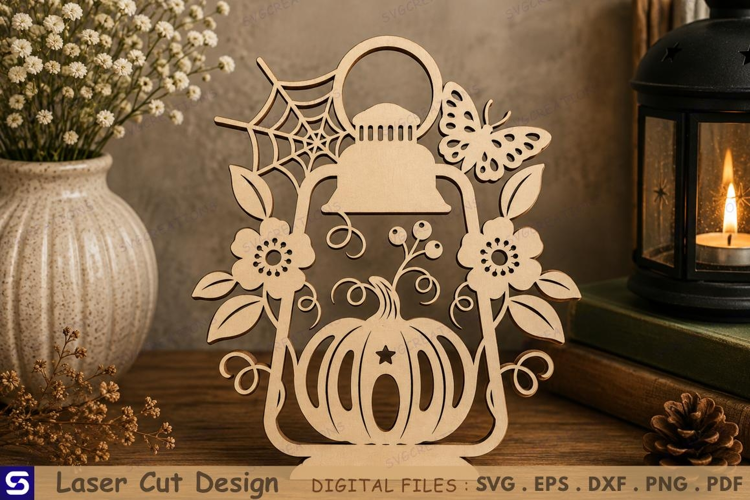 3D Botanical Pumpkin Lantern Tabletop Decor Laser Cut File