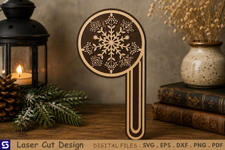 3D Snowflake Mandala Paperclip Wooden Bookmark Laser Cut