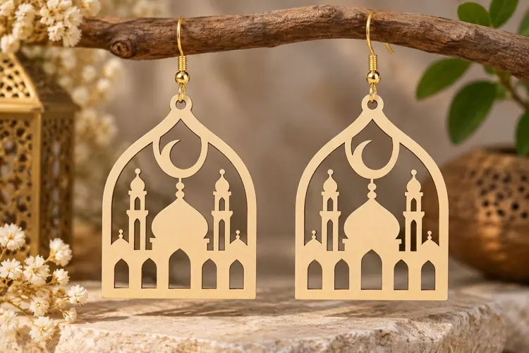 Mosque Arch Earrings Laser Cut SVG File mosque arch svg