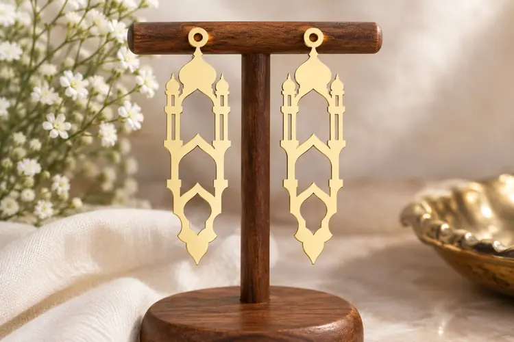 Geometric Mosque Earrings Laser Cut SVG File geometric mosqu