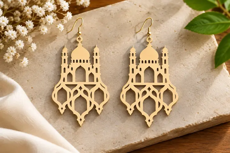 Ornate Minaret Earrings Laser Cut SVG File ornate minaret sv