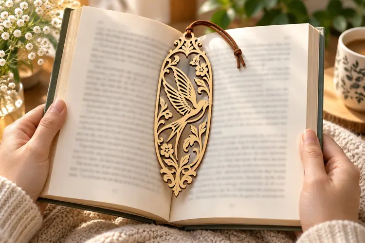 Floral Leaf Bookmark Laser Cut SVG File floral leaf svg, lea