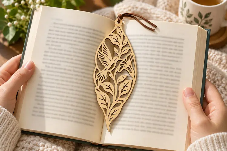Botanical Leaf Bookmark Laser Cut SVG File botanical leaf sv
