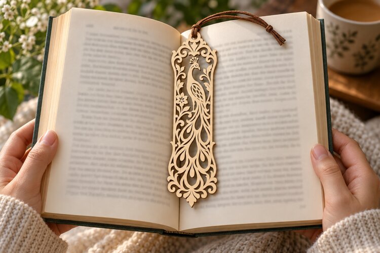 Floral Filigree Bookmark Laser Cut SVG File floral filigree example image 1