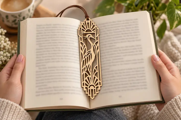 Art Deco Floral Bookmark Laser Cut SVG File art deco bookmar