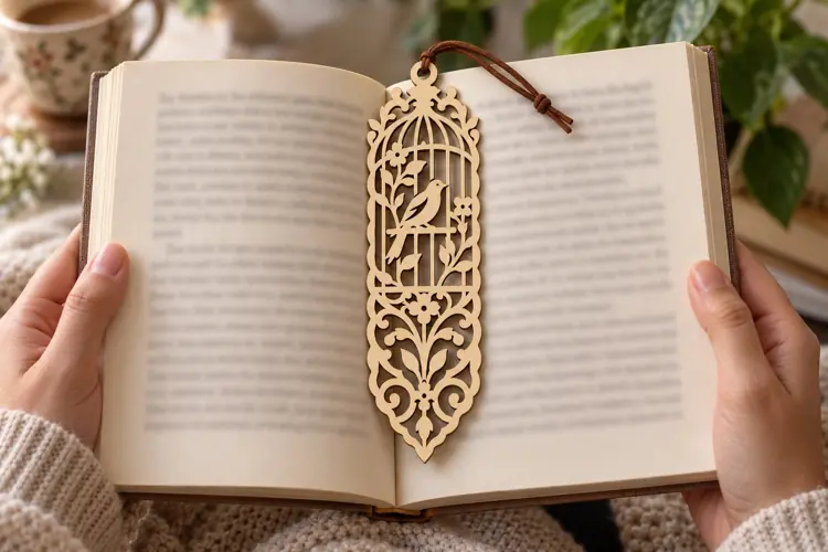 Ornate Leaf Bookmark Laser Cut SVG File ornate leaf svg