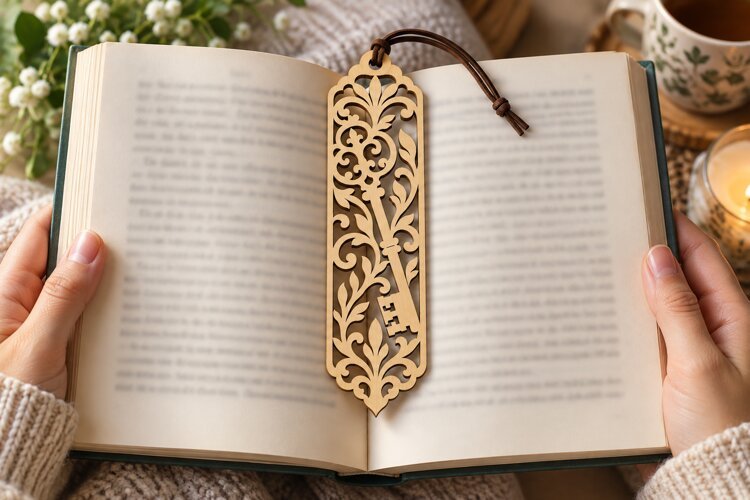 Ornate Floral Leaf Bookmark SVG File ornate floral svg, flor example image 1