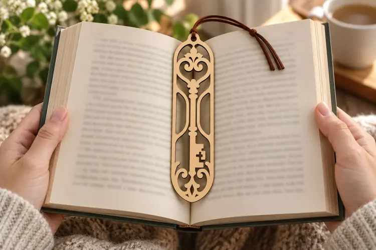Ornate Keyhole Bookmark Laser Cut SVG File keyhole bookmark