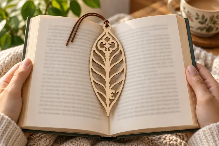 Leaf Bookmark Laser Cut SVG File leaf bookmark svg, botanica