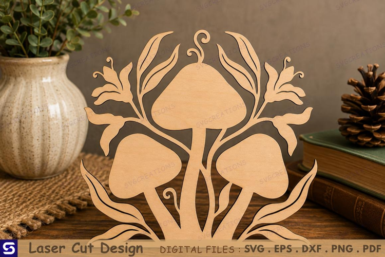 3D Lily & Mushroom Standee Laser Cut File