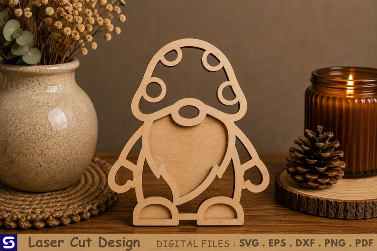 3D Polka Dot Gnome Standee Laser Cut File