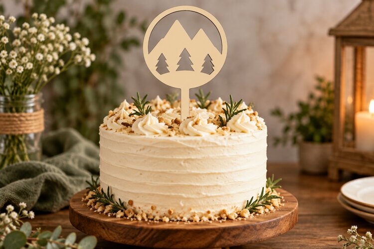 Pine Forest Cake Topper Laser Cut SVG File pine forest toppe example image 1