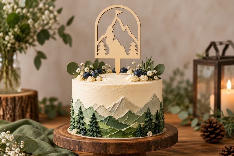 Mountain Arch Cake Topper Laser Cut SVG File mountain arch example image 1