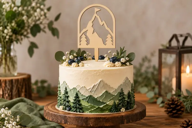 Mountain Arch Cake Topper Laser Cut SVG File mountain arch