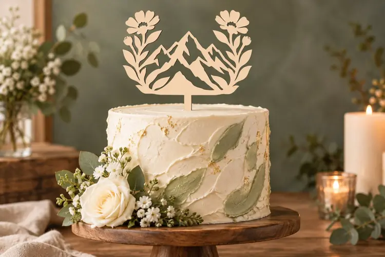 Mountain Laurel Cake Topper Laser Cut SVG File mountain laur
