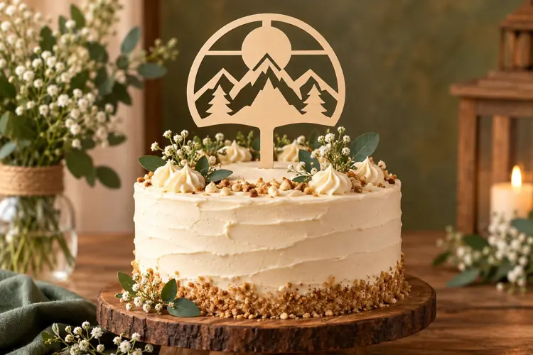 Mountain Sunset Cake Topper Laser Cut SVG File mountain suns