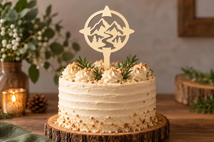 Alpine Mountain Cake Topper Laser Cut SVG File alpine mounta