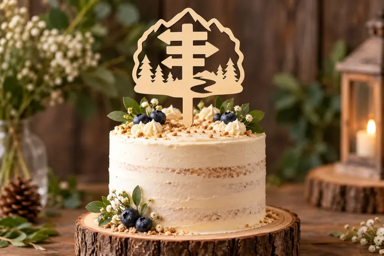 Trail Sign Cake Topper Laser Cut SVG File trail sign topper