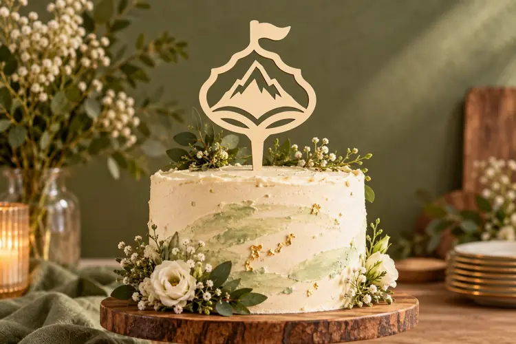 Layered Mountain Cake Topper Laser Cut SVG File layered moun