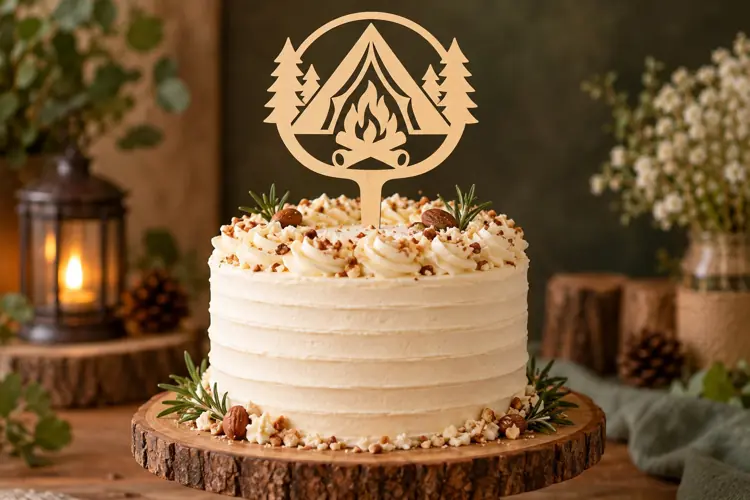 Campfire Forest Cake Topper Laser Cut SVG File campfire