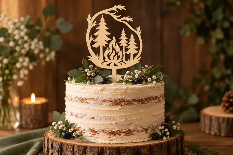 Pine Forest Cake Topper Laser Cut SVG File pine forest toppe