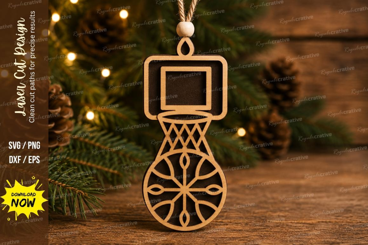 Basketball Net Ornament Laser Cut SVG File