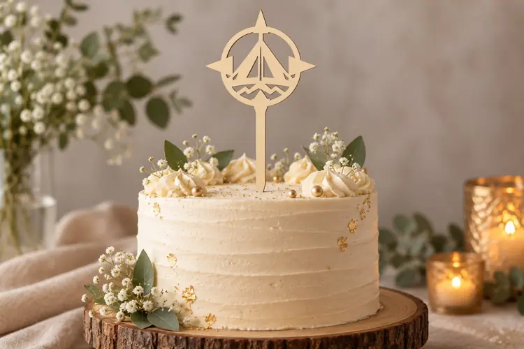 Sailboat Cake Topper Laser Cut SVG File sailboat cake topper