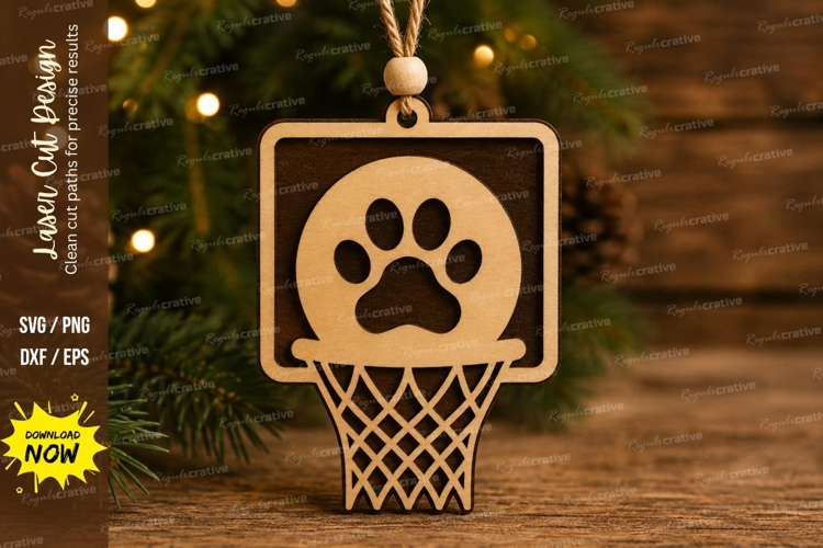 Paw Print Basketball Laser Cut SVG File
