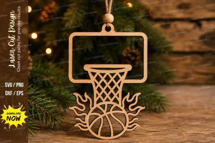 Flame Basketball Hoop Laser Cut SVG File
