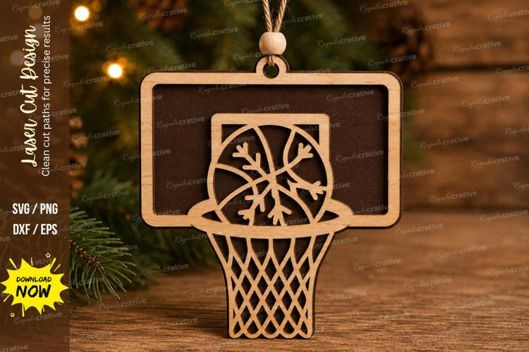 Geometric Basketball Hoop Laser Cut SVG File
