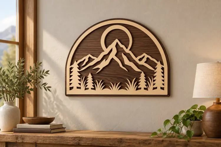Sunrise Mountain Wall Art Laser Cut SVG File sunrise mountai