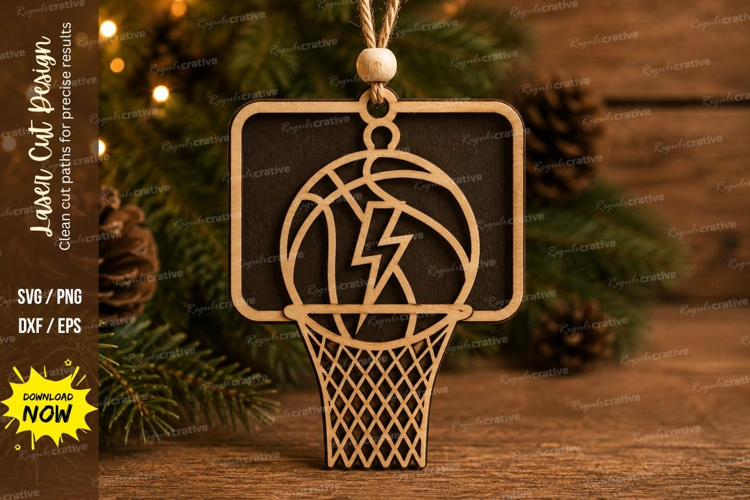 Lightning Basketball Hoop Laser Cut SVG File