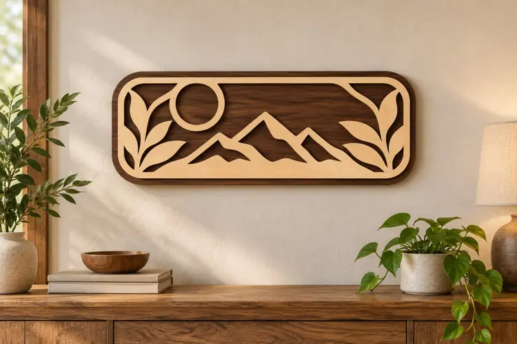 Mountain Branch Wall Art Laser Cut SVG File mountain branch