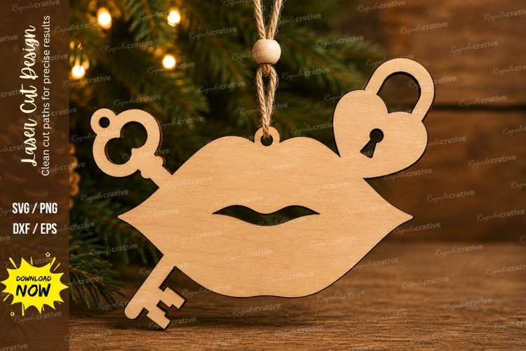 Lips Keys Love Laser Cut SVG File
