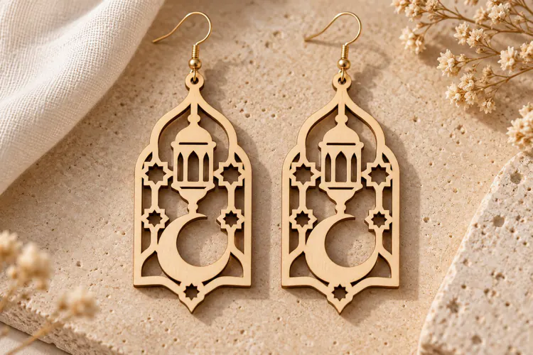 Arch Lantern Earrings Laser Cut SVG File lantern earrings sv