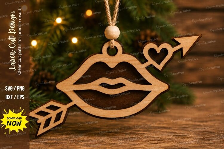Arrow Lips Love Laser Cut SVG File example image 1