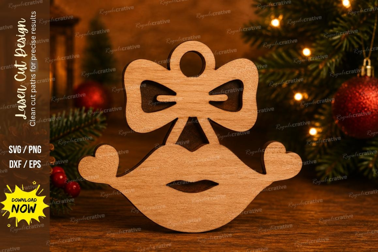 Bow Lips Ornament Laser Cut SVG File
