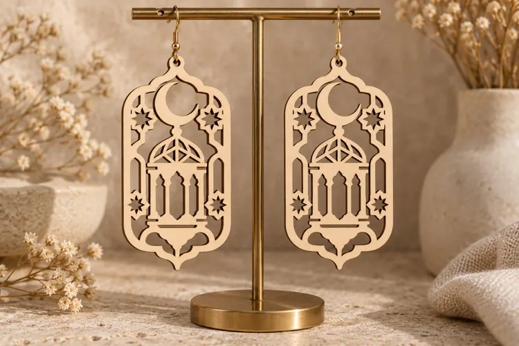 Arch Ramadan Lantern Earrings Laser Cut SVG File arch earrin