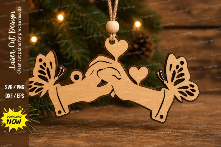 Butterfly Handshake Laser Cut SVG File