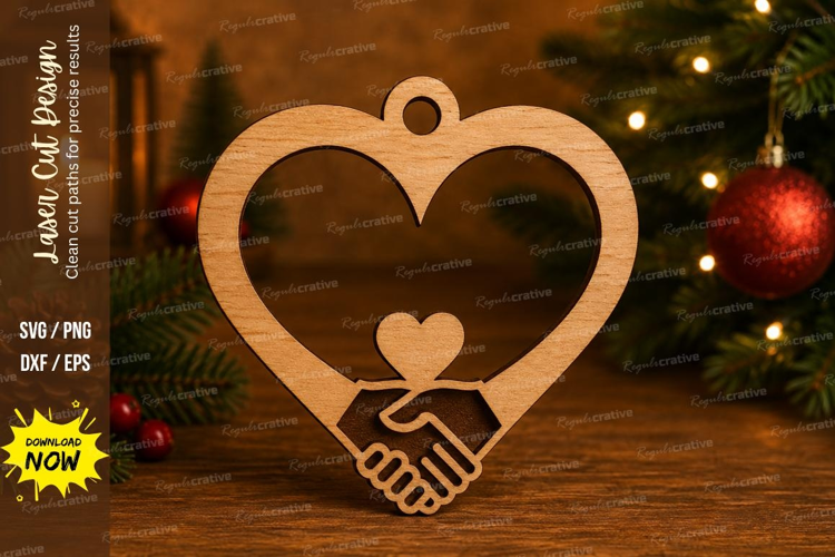 Heart Handshake Love Laser Cut SVG File