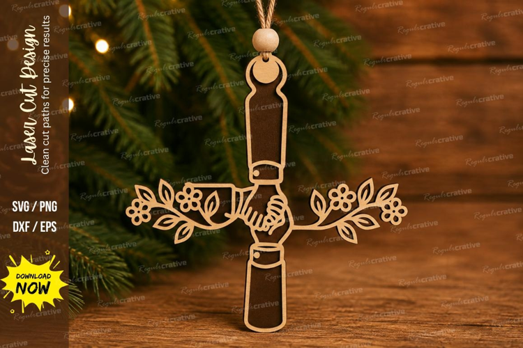 Floral Candle Laser Cut SVG File