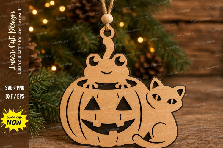 Pumpkin Cat Halloween Laser Cut SVG File