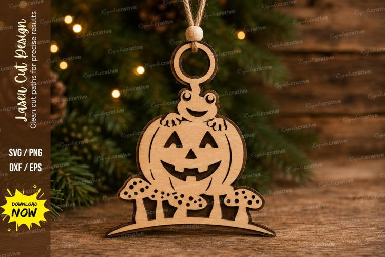 Pumpkin Frog Halloween Laser Cut SVG File