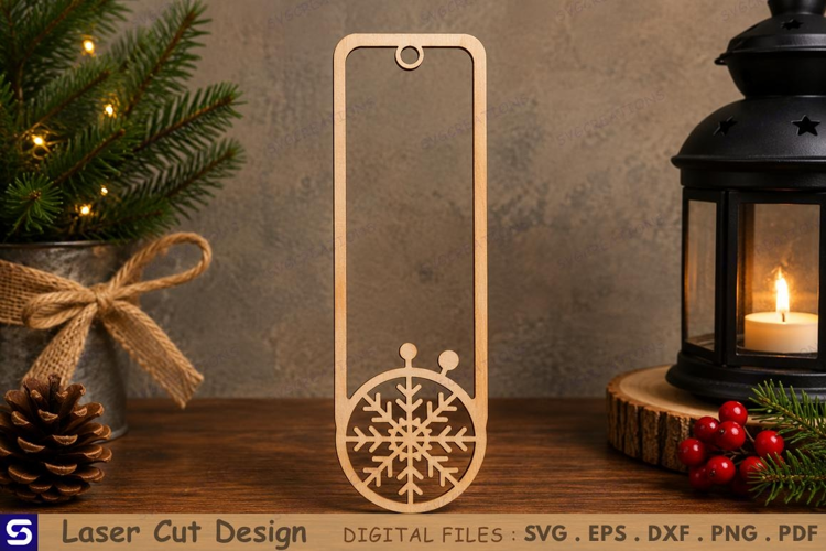 3D Winter Snowflake Bauble Bookmark Laser Cut File
