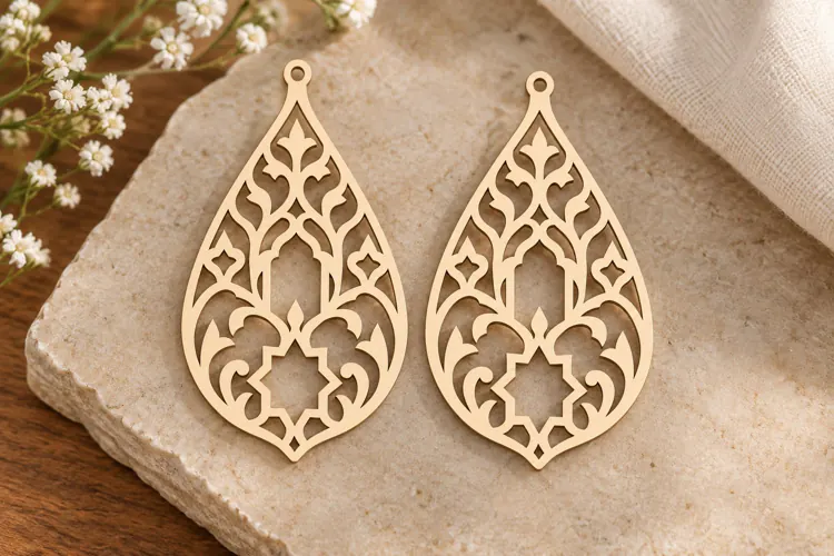 Floral Teardrop Earrings Laser Cut SVG File floral earrings