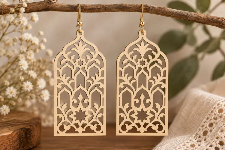 Arch Floral Earrings Laser Cut SVG File arch earrings svg,