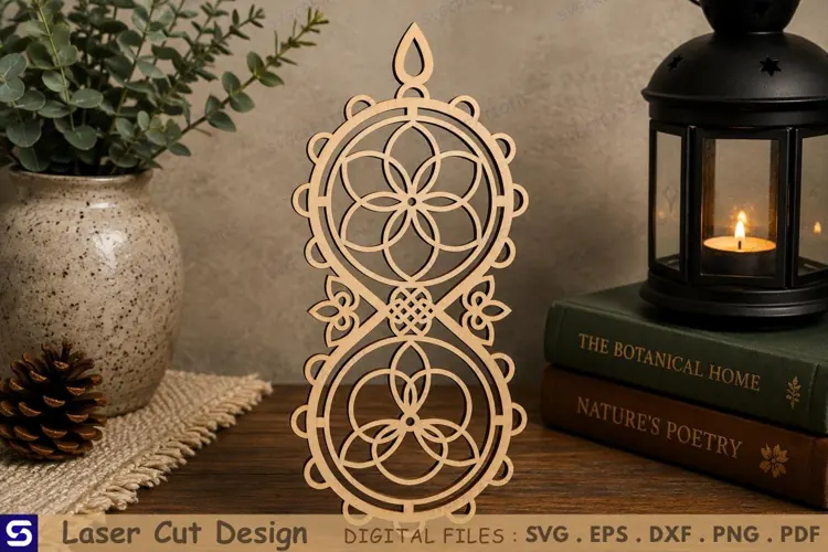 3D Sacred Geometry Double Roundel Standee Laser Cut File