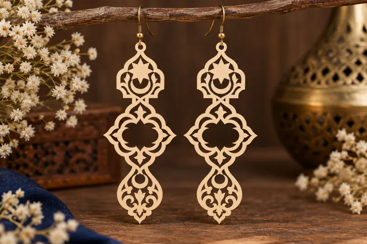 Ornate Dangle Earrings Laser Cut SVG File ornate earrings s