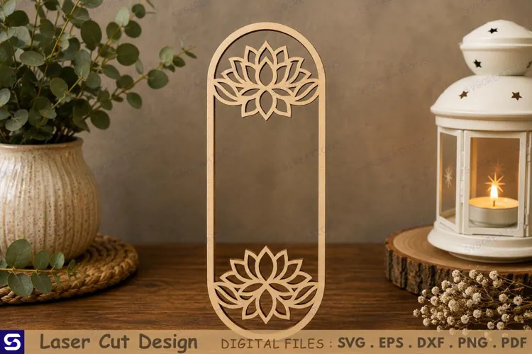 3D Sacred Lotus Arch Bookmark Laser Cut File